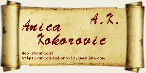 Anica Kokorović vizit kartica